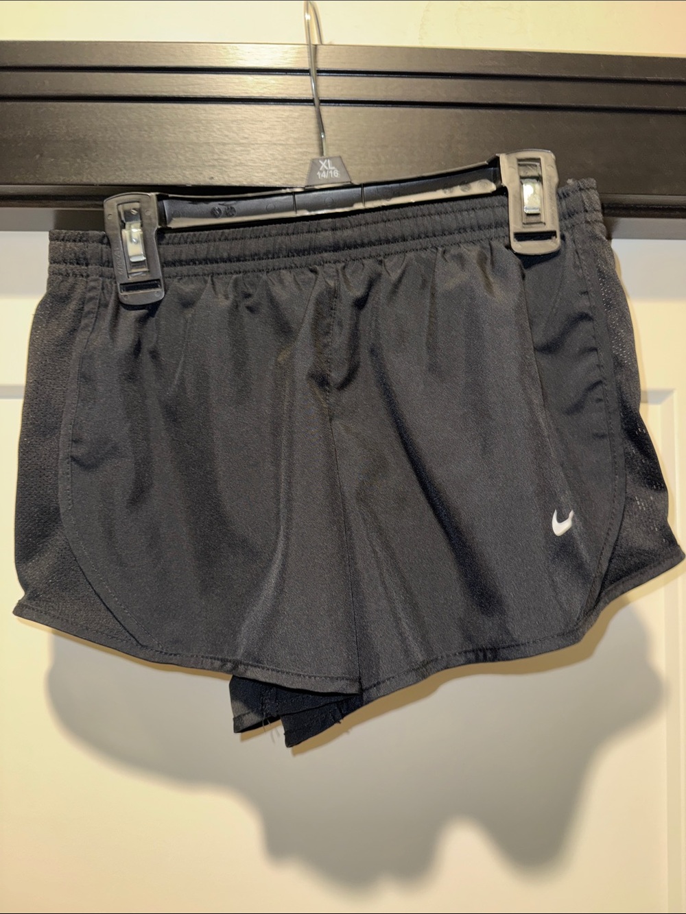 Nike Black Girls Athletic Running Shorts with Swoosh